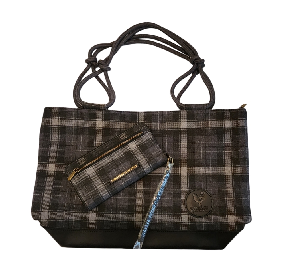 Farmhouse Is My Style Shoulder Bag & Wallet - Woodstove Pattern, NWT